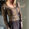 88 Leopard Print Lace Trim Long Sleeve
