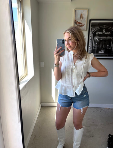 ONLY Henny Frill Button Top
