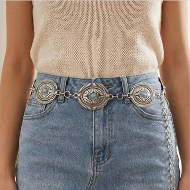 88 Western Concho Disc Chain Belt