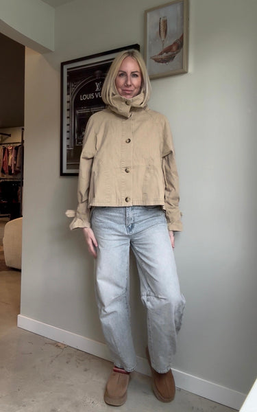 88 Washed Canvas Sailor-Collar Jacket