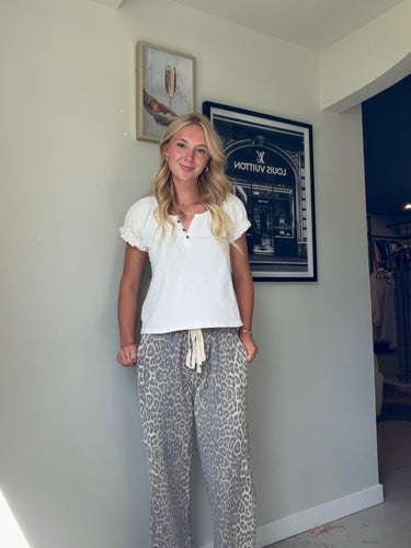 88 Leopard Print Wide Leg Pant