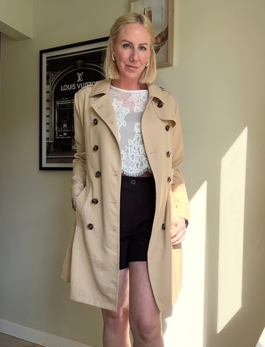 Black Tape Belted Trench