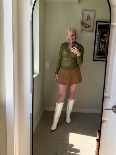 Free People Paradise Found Suede Skort