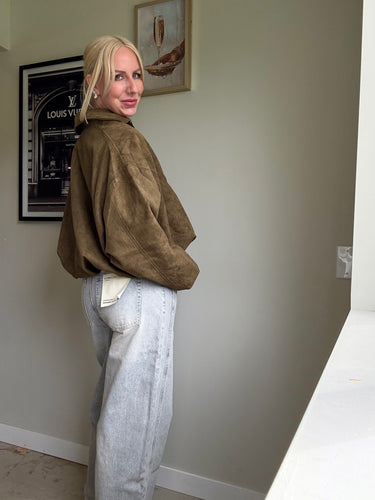 Spice Alley Suede Bomber Jacket