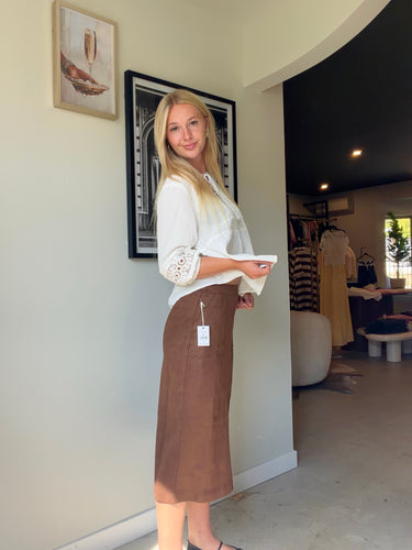 Dex Suede Midi Skirt