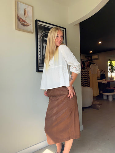 Dex Suede Midi Skirt