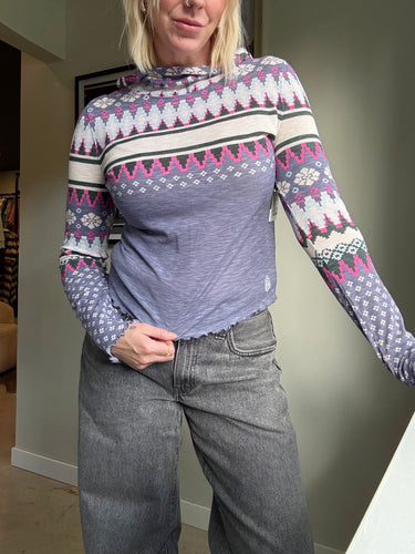 Free People Breathe Easy Printed Long Sleeve