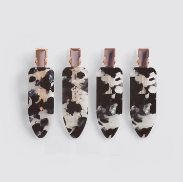 Kitsch Eco-Friendly Black Terrazzo Creaseless Clips (4-Piece Set)