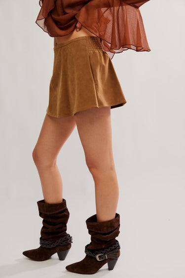 Free People Paradise Found Suede Skort