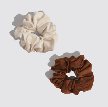 Kitsch Oversized Scrunchies Cream & Camel (2-Pack)