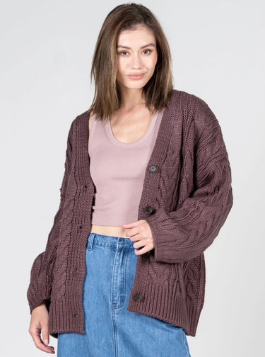 C'est Moi Chunky Cable Knit Cardigan