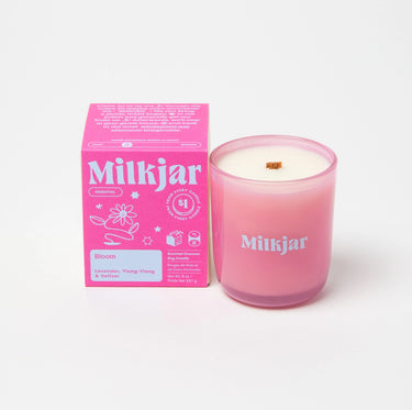 Milk Jar Bloom Scented Candle | Lavender, Ylang-Ylang, & Vetiver (8 oz)