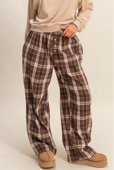 88 Relaxed Wide Leg Flannel Lounge Pants