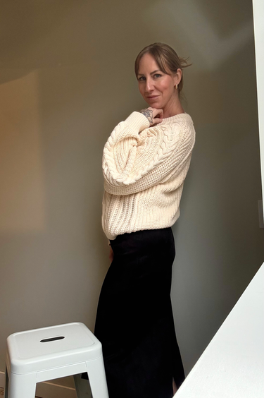 Free People Frankie Cable Knit Sweater In Buttercream