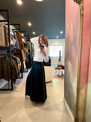 Free People Chilco Satin Maxi Skirt