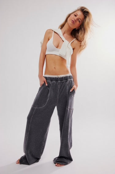 Free People Don't Wait Up Wide-Leg Lounge Pant