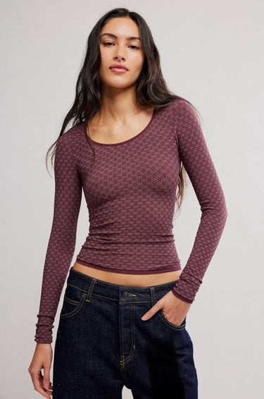 Free People Love Letter Long Sleeve Top