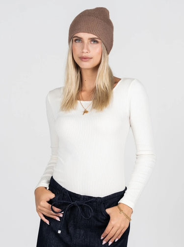 C'est Moi Fuzzy Ribbed Beanie Hat