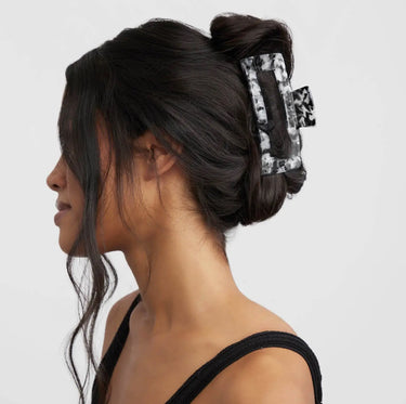 Kitsch Eco-Friendly Jumbo Open Shape Claw Clip (Marbled Black)