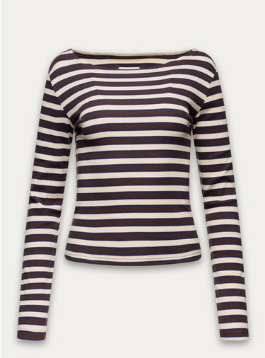Kuwalla Amira Stripe Boatneck Long Sleeve