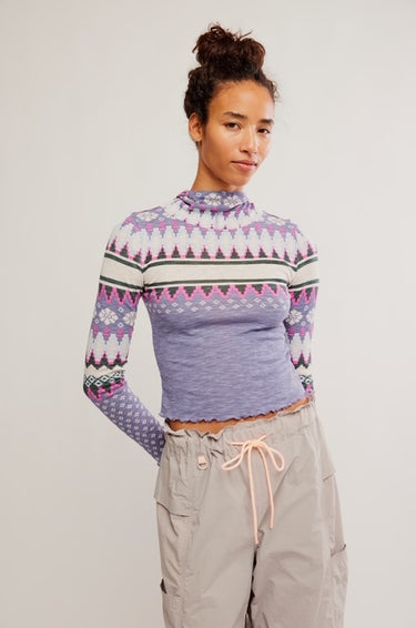 Free People Breathe Easy Printed Long Sleeve