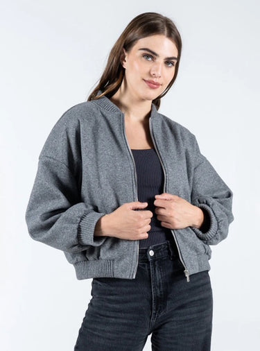 C'est Moi Classic Front Zip Bomber Jacket