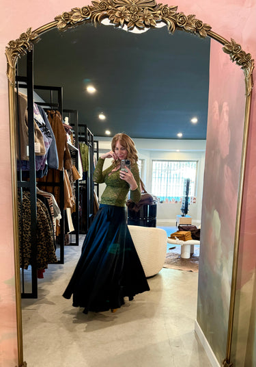Free People Chilco Satin Maxi Skirt